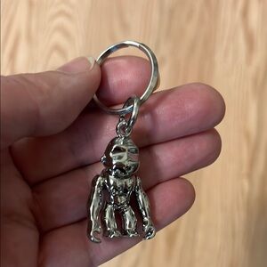 Kipling Silver color Monkey Keychain